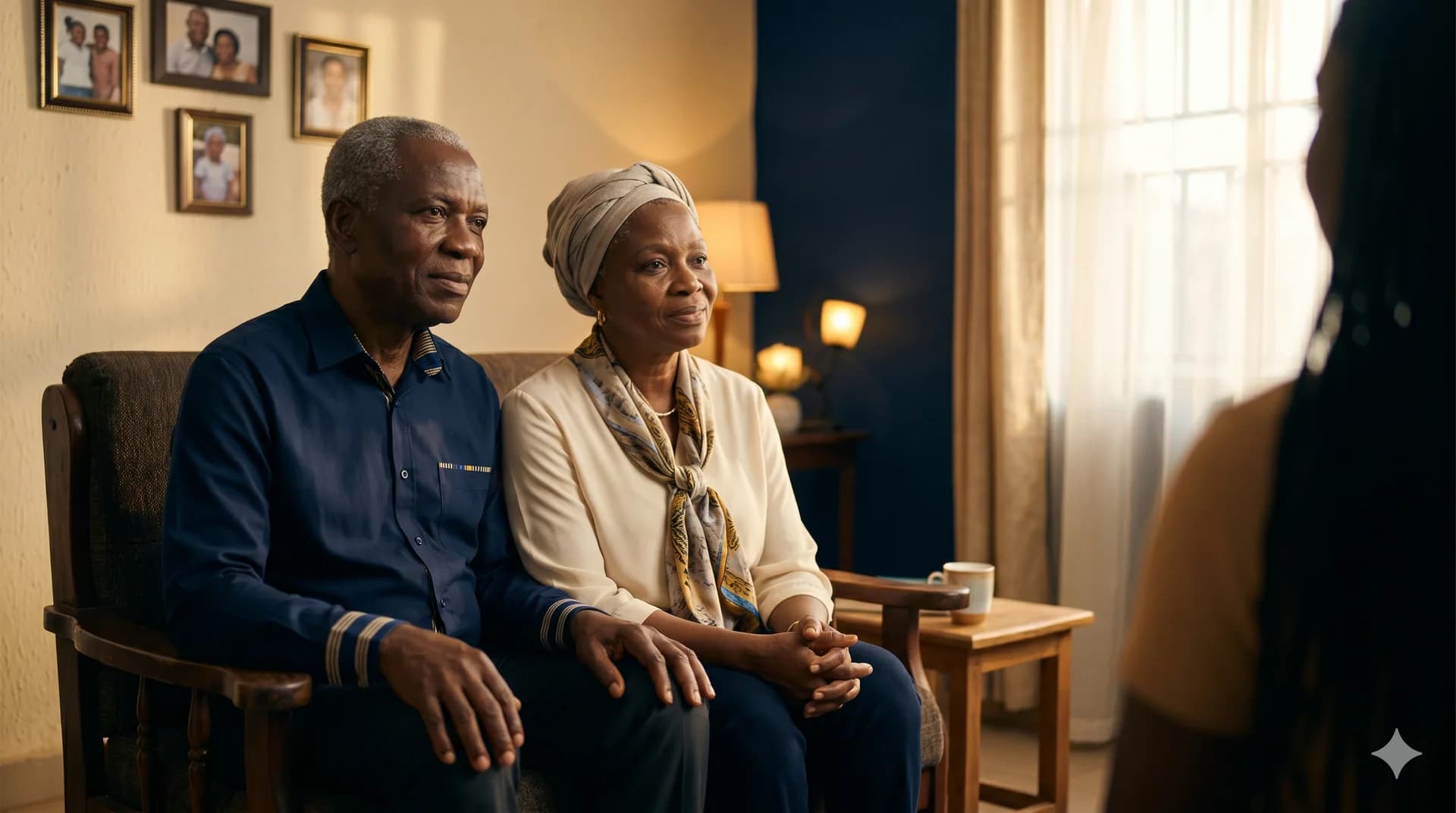 Elderly couple at home